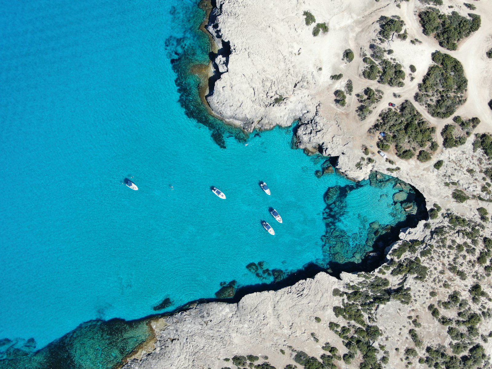 Aerial view of a Cyprus beach and Mediterranean coastline